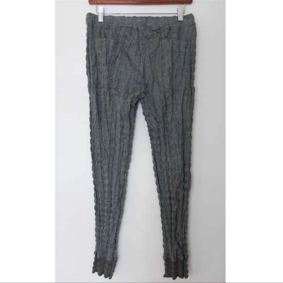 Issey Miyake Crinkled Polyester Drawstring Rib Cuff Joggers 1 - Picture 6 of 8